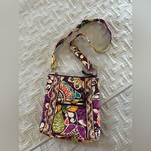Vera Bradley Hipster quilted crossbody bag, purple paisley print. Like new